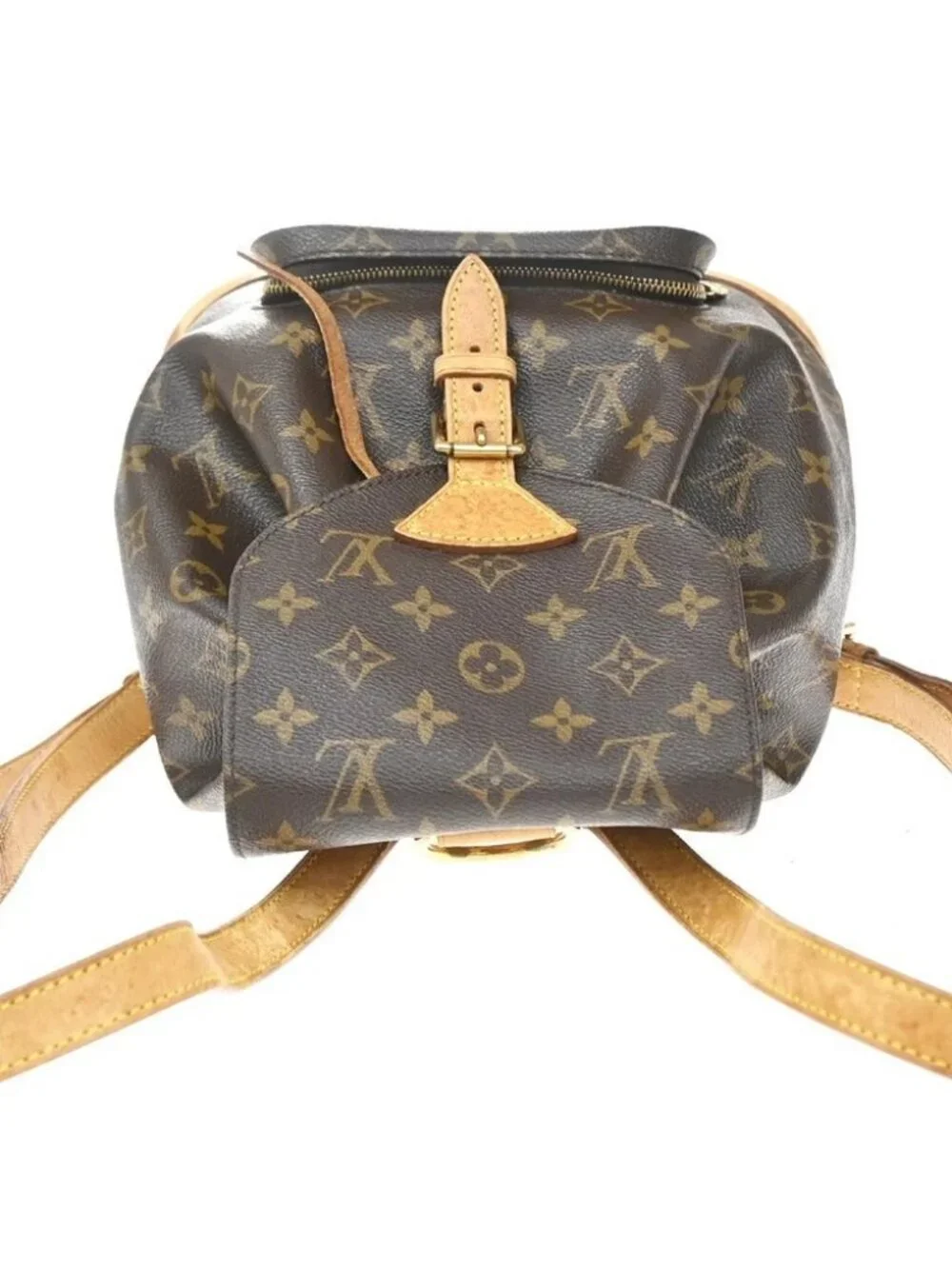 LOUIS VUITTON Montsouris MM Backpack Bag Monogram Leather Brown